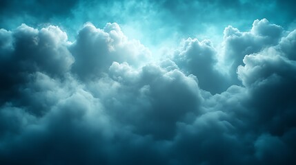 Fototapeta premium Dramatic Teal Cloudscape Awe Inspiring Celestial View