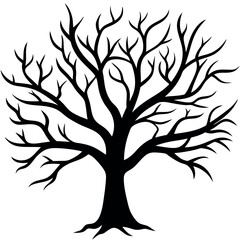 Obraz premium Vector illustration bare tree silhouette