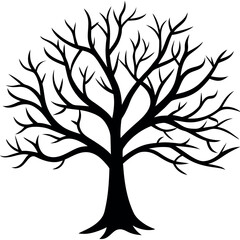Obraz premium Vector illustration bare tree silhouette