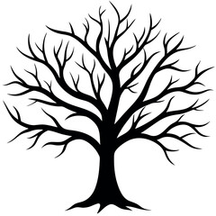Obraz premium Vector illustration bare tree silhouette