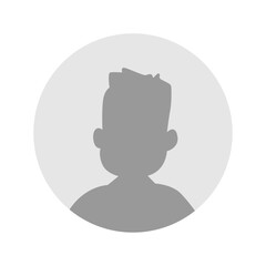 Vector flat illustration in grayscale. Icons of man and woman. Avatar, user profile, person icon, profile picture. Suitable for social media profiles, icons, screensavers and as a template.