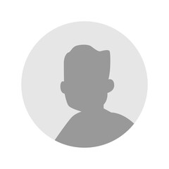 Vector flat illustration in grayscale. Icons of man and woman. Avatar, user profile, person icon, profile picture. Suitable for social media profiles, icons, screensavers and as a template.