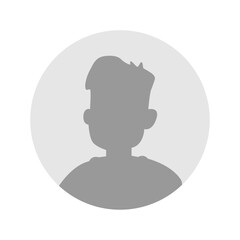 Vector flat illustration in grayscale. Icons of man and woman. Avatar, user profile, person icon, profile picture. Suitable for social media profiles, icons, screensavers and as a template.