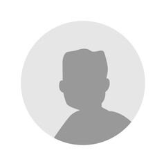 Vector flat illustration in grayscale. Icons of man and woman. Avatar, user profile, person icon, profile picture. Suitable for social media profiles, icons, screensavers and as a template.