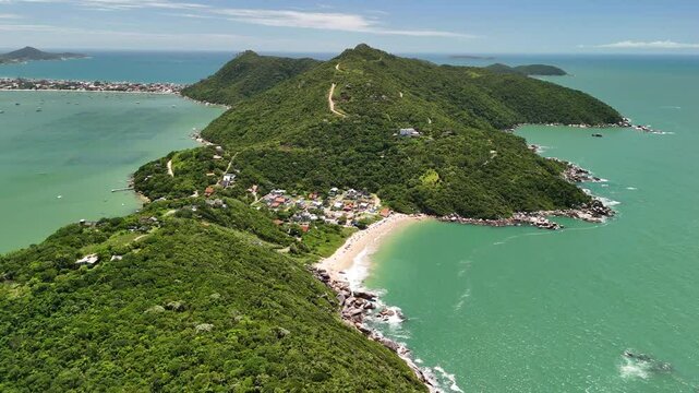 Aerial view of Tainha Beach - Bombinhas Santa Catarina, Brazil