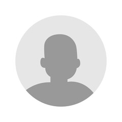 Vector flat illustration in grayscale. Icons of man and woman. Avatar, user profile, person icon, profile picture. Suitable for social media profiles, icons, screensavers and as a template.