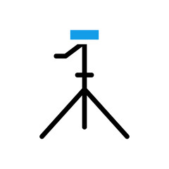 Tripod icon for photography and videography. Concept of stability, support, and professional equipment.