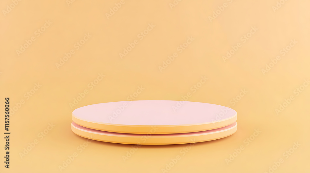 Poster creating minimalist presentation platform studio product photography vibrant yellow background cente