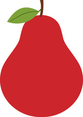 Whole red pear icon vector.
Whole fresh red pear fruit flat icon vector.
Transparent background.