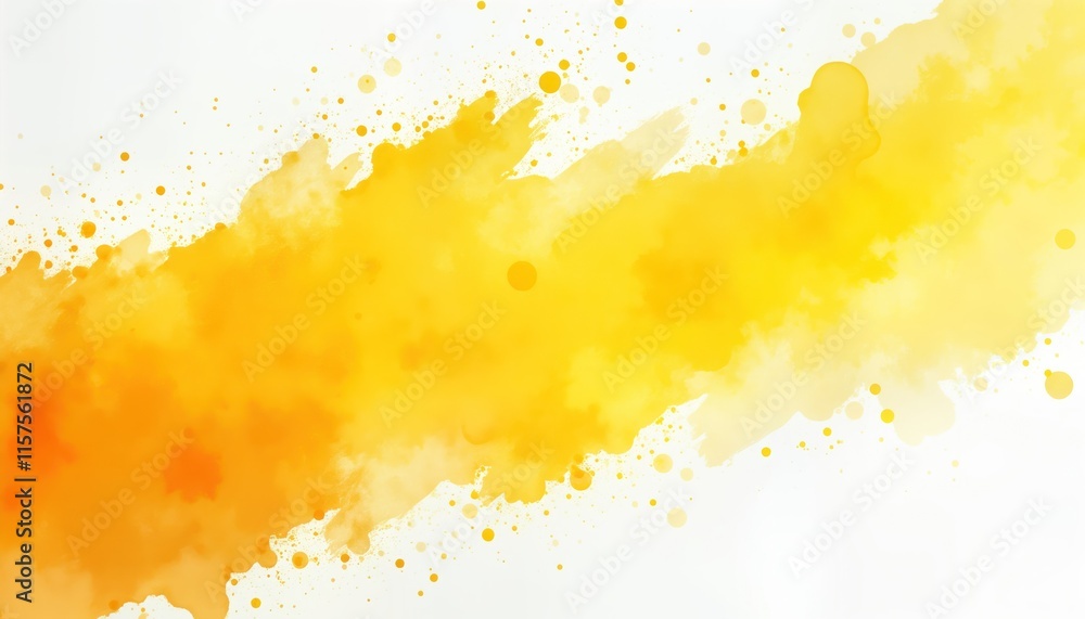 Fototapete abstract watercolor art design background. bright yellow hues create a dynamic pattern with brush st