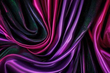 Smooth flowing purple and pink satin fabric with soft waves and elegant texture, creating a luxurious and artistic abstract backdrop