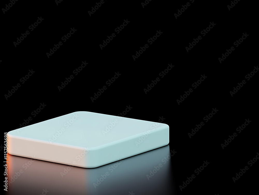 Poster minimalist design showcase modern studio 3d rendered object dark background artistic perspective inn