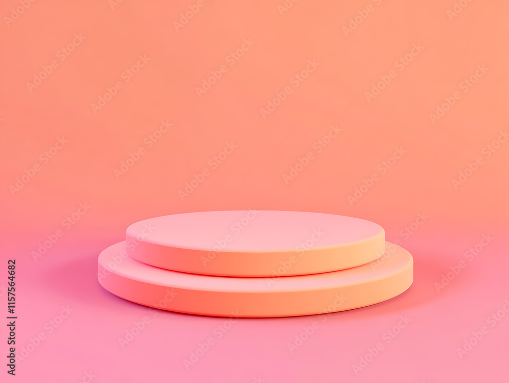 Aufkleber product display stand studio 3d render minimalist design centered perspective showcase concept