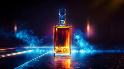 whisky bottle alcohol colorful lighting