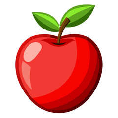 red apple with leaf