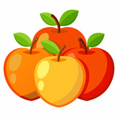 red apple with leaves