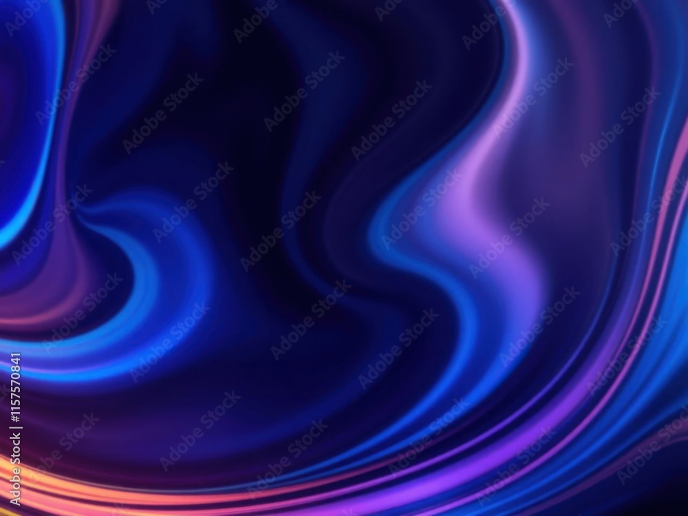 Aufkleber abstract colorful waves of blue and purple flowing seamlessly through dark background, creating a me