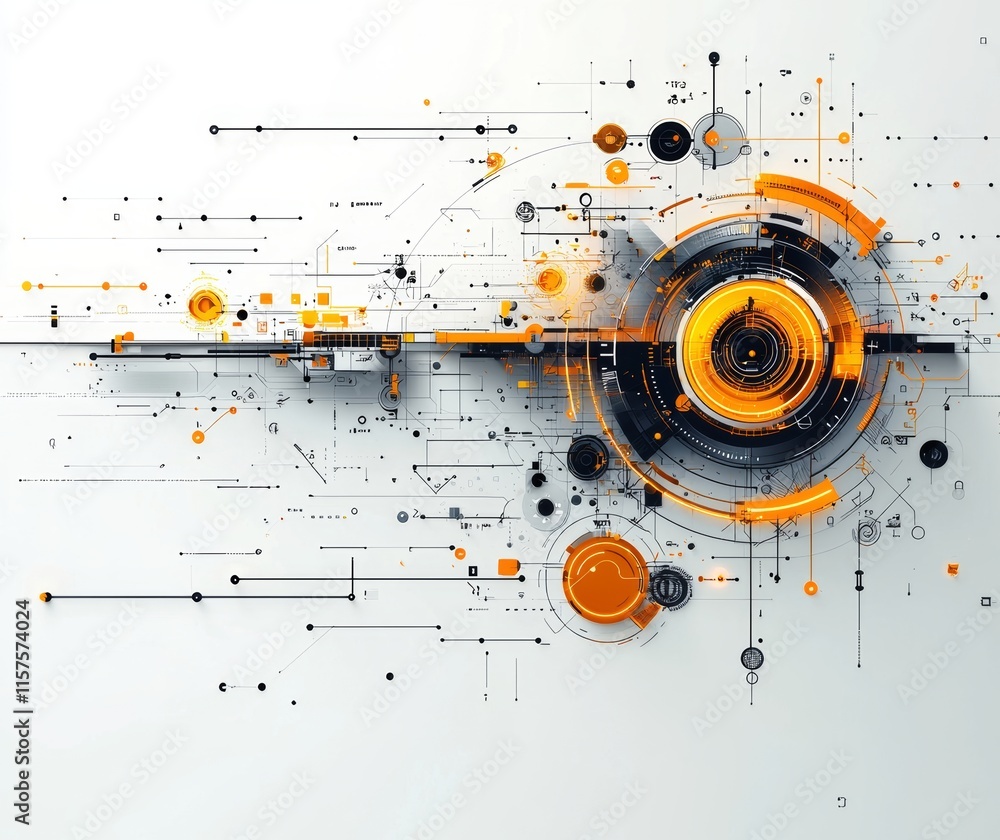 Poster a futuristic design element with a modern shape for a gaming overlay, including copy space and a liv