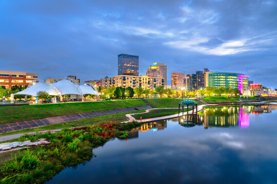 Dayton, Ohio, USA Downtown on the Great Miami River
