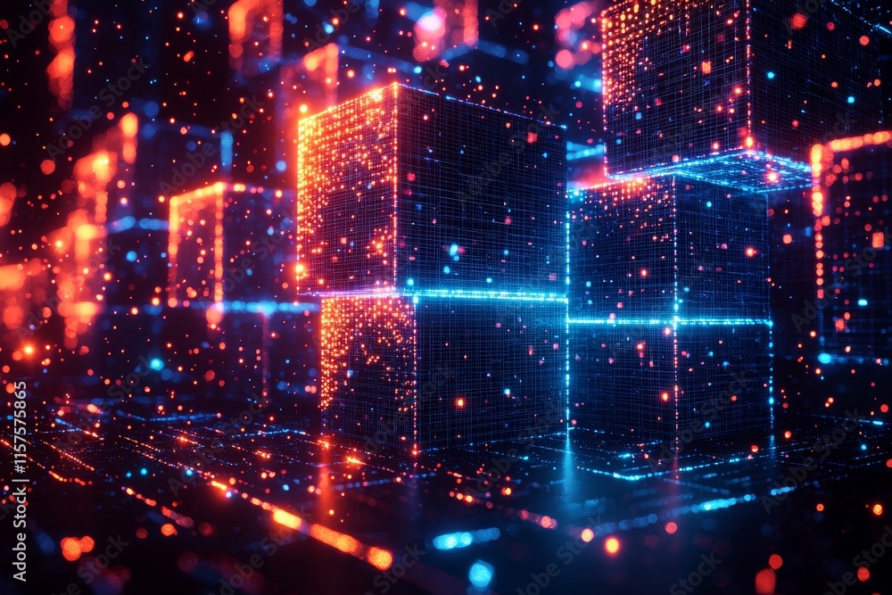Poster an abstract futuristic backdrop illustrating data transfer, embodying a technology concept with a fu