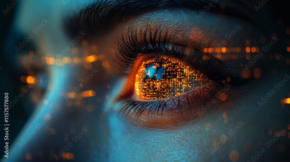 Poster the focus on futuristic and innovative imagery demonstrates how ai and automation in business proces