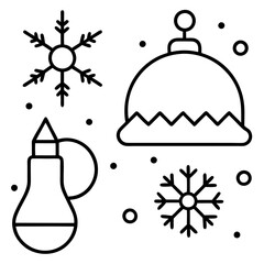 christmas icons set