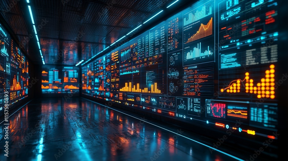 Poster a cutting-edge technology-powered customer experience center highlighting digital enterprise solutio