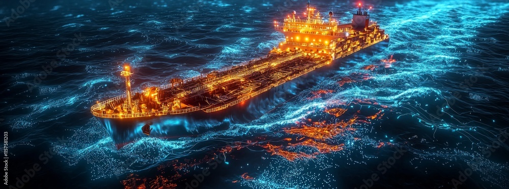 Aufkleber **virtual model of a cargo ship:** a virtual model of a cargo ship employed for simulations and real