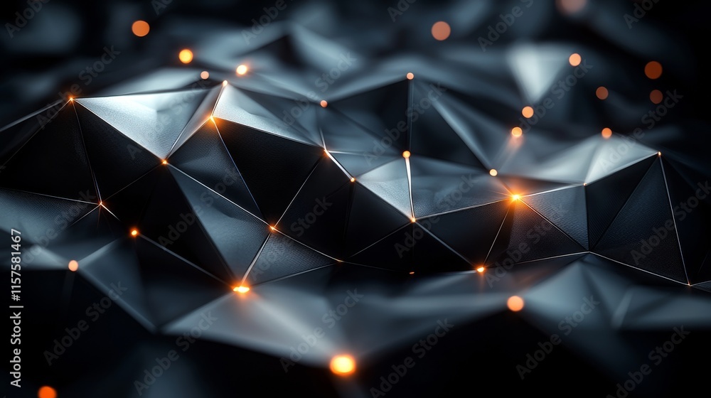 Poster An abstract, futuristic background of a circuit board with server computer code processing technology and a bokeh effect. 3D illustration/rendering of the circuit board.