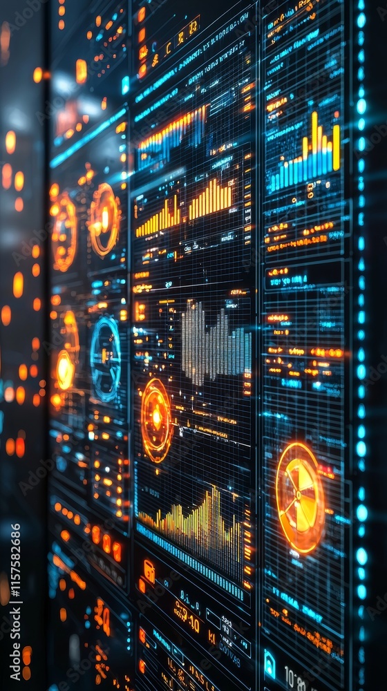 Poster ai-driven vertical data analytics, encompassing big data, business analytics, and stock automation, 