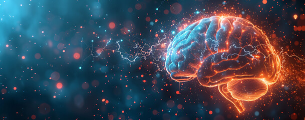 A stylized image of a human brain with glowing neural pathways, symbolizing the complexity and power of the human mind.