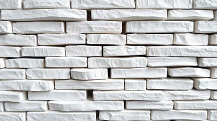 White Stone Brick Wall: A Textured, Minimalist Design