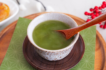 大納言入りくず抹茶
