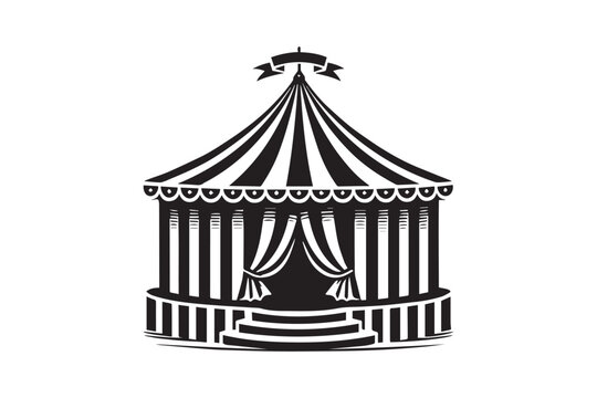 recommend clip art: simple black an white circus tent vector silhouette isolated on a white background