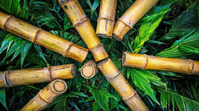 sugar cane close up. Selective focus