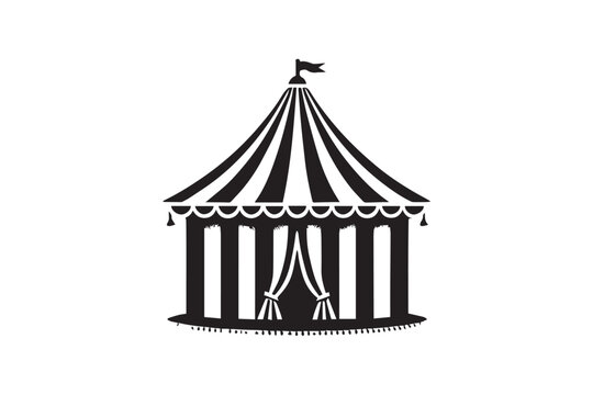 recommend clip art: simple black an white circus tent vector silhouette isolated on a white background