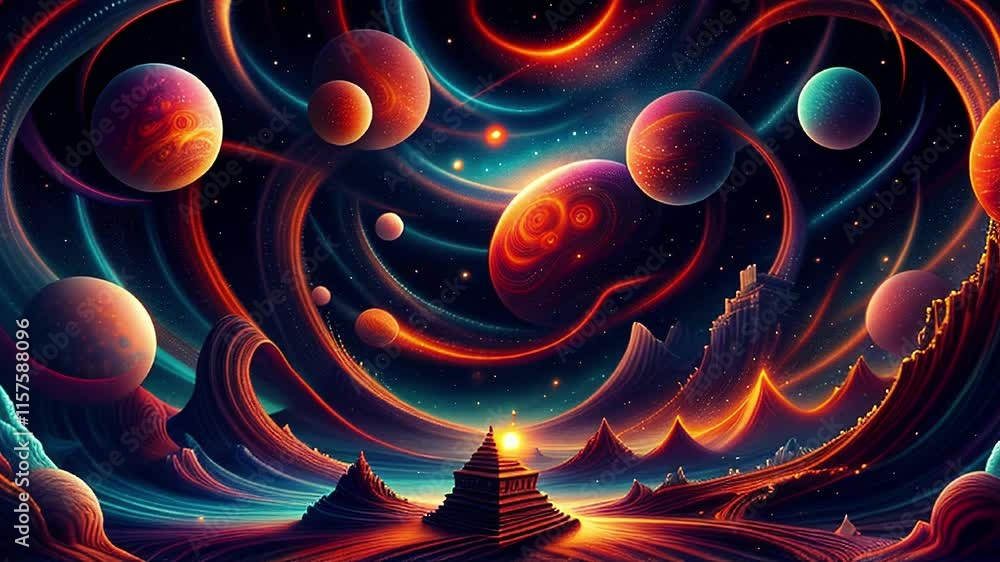 Wall mural ethereal galactic realms animation loop