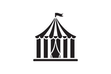 simple black an white circus tent vector silhouette isolated on a white background © mdlikhonislam2x