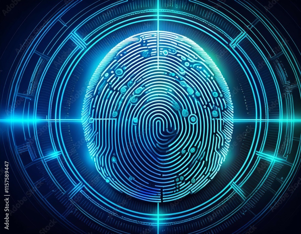 Poster digital fingerprint abstract modern science background concept