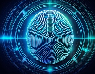 digital fingerprint abstract modern science background concept
