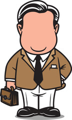 Corporate Leader Holding Briefcase vector