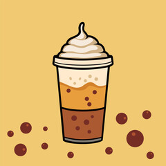 Trendy Bubble Tea Illustration