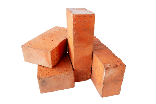 solid fireproof clay brick used for the construction of fireplaces and stoves, cut out