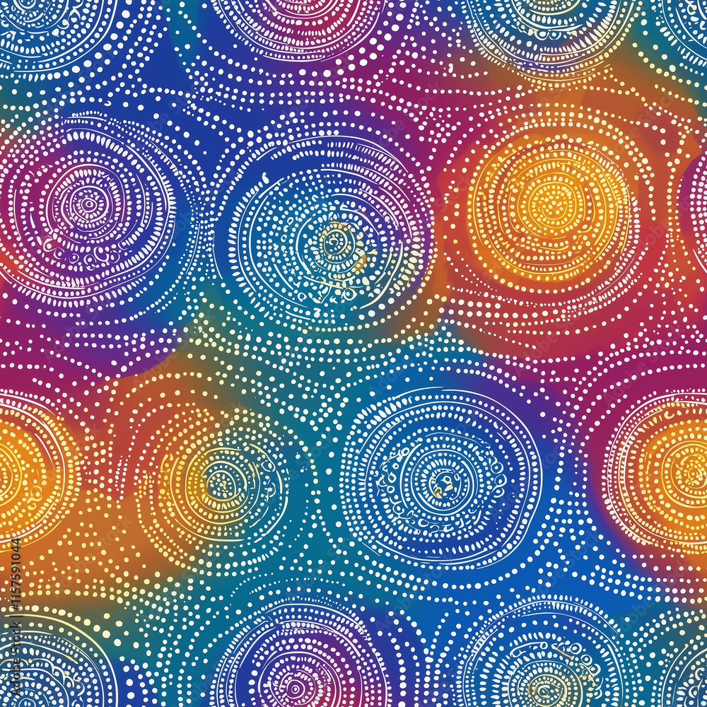 Poster colorful abstract circular patterns create a vibrant, visually engaging design with a playful mix of