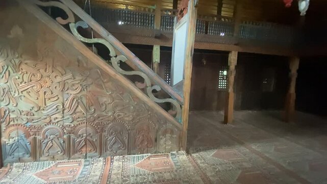 Duzkoy Mosque, located in Artvin, Turkey, was built in 1850. It is made entirely of wood.