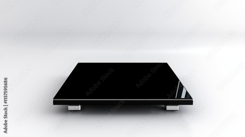 Aufkleber elegant black square display platform for products and artifacts