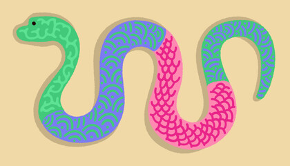 Snake symbol of the year 2025 vector illustration. Not AI