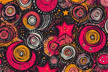 Fototapeta premium Colorful swirling patterns create vibrant, dynamic composition w