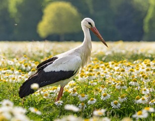 Fototapeta premium Zwischen Blumen auf einer Wiese