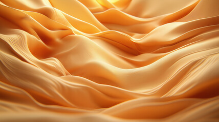 Fototapeta premium Soft orange fabric waves create warm, inviting texture
